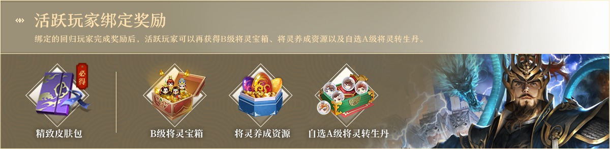 活跃玩家绑定奖励&回归玩家绑定奖励